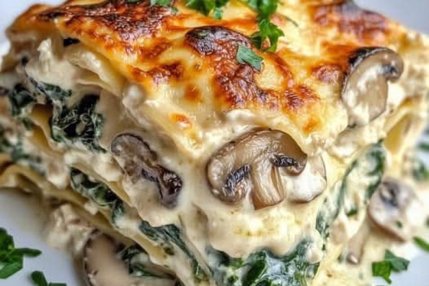 Cremige Lasagne mit Spinat und Champignons, Unglaublich gut - Deutschideen