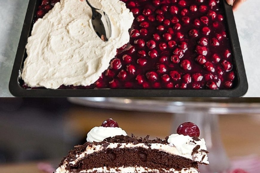 Schwarzwälder Puddingkuchen auf dem Blech - Deutschideen