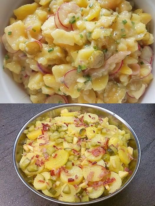 Schnelller Kartoffelsalat mit 2 Zwiebeln ohne Schnickschnack - Deutschideen